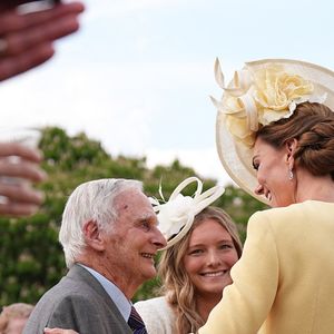 La princesse de Galles s'entretient avec Steven Frank, survivant de l'Holocauste, lors d'une fête royale au palais de Buckingham, Londres, Angleterre, Royaume-Uni, le 20 mai 2025.©Aaron Chown/PA Wire/ABACAPRESS.COM