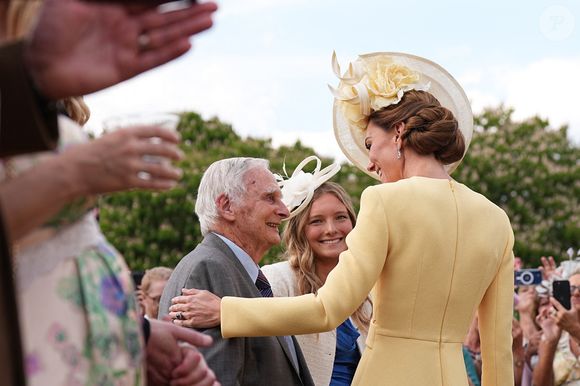 La princesse de Galles s'entretient avec Steven Frank, survivant de l'Holocauste, lors d'une fête royale au palais de Buckingham, Londres, Angleterre, Royaume-Uni, le 20 mai 2025.©Aaron Chown/PA Wire/ABACAPRESS.COM