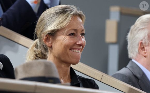 Anne-Sophie Lapix en tribune (jour 13) lors des Internationaux de France de Tennis de Roland Garros 2022 à Paris, France, le 3 juin 2022. © Dominique Jacovides/Bestimage