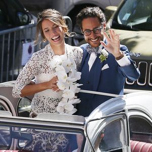 Mariage de Thomas Hollande et de la journaliste Emilie Broussouloux l'église de Meyssac en Corrèze, près de Brive, ville d'Emiie. Le 8 Septembre 2018.
© Patrick Bernard-Guillaume Collet / Bestimage