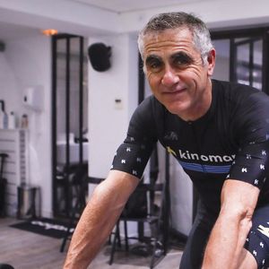 Laurent Jalabert lors de la soirée Kinomap, une application interactive d'entraînement au cyclisme en salle, à Paris le 23 janvier 2024. © Michael Baucher / Panoramic / Bestimage