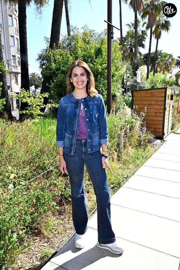 Sonia Mabrouk durant la 27ème  édition du Festival du Livre de Nice, installé sur le jardin Albert 1er, du 3 au 5 juin 2023. © Bruno Bebert / Bestimage