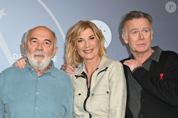 Gérard Jugnot, Michèle Laroque et Franck Dubosc lors du 28ème Festival du Film de Comédie à L'Alpe d'Huez, France, le 16 janvier 2025. Photo par Mireille Ampilhac/ABACAPRESS.COM