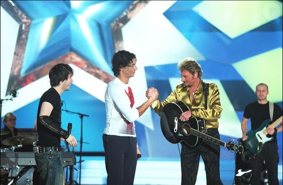 Jérémy et Georges-Alain avec Johnny Hallyday