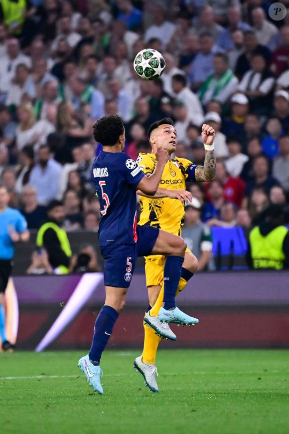 Marquinhos -Lautaro Martinez - Finale de la Ligue Des Champions 2025 "PSG - Inter Milan" à l'Allianz Arena de Munich, le 31 mai 2025 Photo by Dante Badano / PsnewZ ) -
