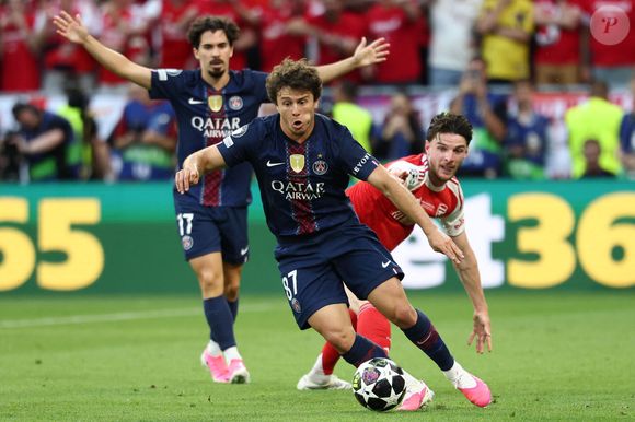 Joao Pedro Goncalves Neves du PSG en action lors du match de football de la finale de la Ligue des Champions 2025/2026 entre le Paris Saint Germain et Arsenal FC au stade Puskas Arena à Budapest (Hongrie), le 30 mai 2026. Inside/Psnewz/Bestimage