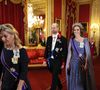 Mais c'est véritablement son diadème qui a impressionné les convives et les photographes.

Le prince William, prince de Galles, et Catherine (Kate) Middleton, princesse de Galles, le prince Edward, duc d'Edimbourg et Sophie Rhys-Jones, duchesse d'Edimbourg - Banquet d'Etat au château de Windsor en l'honneur de la visite officielle de Frank-Walter Steinmeier (Président fédéral de l'Allemagne) et sa femme Elke Büdenbender au Royaume-Uni, le 3 décembre 2025.