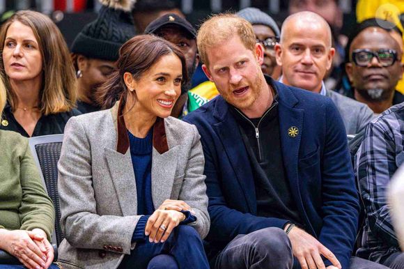 Le prince Harry et Meghan Markle au basket-ball en fauteuil roulant au Centre des congrès de Vancouver pendant les Invictus Games Vancouver Whistler 2025 au Canada. Vancouver, Canada le 9 février 2025. Photo par Mischa Schoemaker/ABACAPRESS.COM
