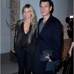 Marc Lavoine et sa femme Sarah Poniatowski Presentation de la collection Homme Yves Saint Laurent au Grand Palais, à Paris le 20 janvier 2013 OLIVIER BORDE / BESTIMAGE