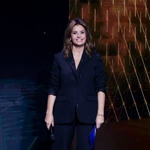 Faustine Bollaert, lors de l'enregistrement de l'émission "La Boîte à secrets", présentée par F.Bollaert et diffusée le 10 octobre 2025 sur France 3, dans les studios du Lendit à Saint-Denis, Seine Saint-Denis, France, le 22 septembre 2025. © Jack Tribeca/Bestimage