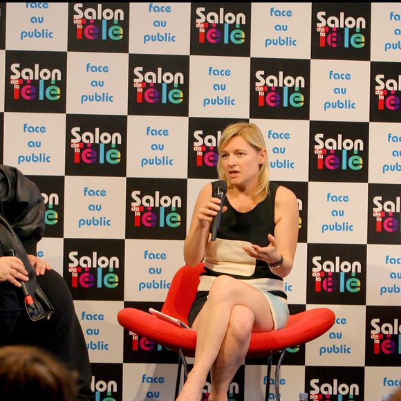 GUY CARLIER, ANNE ELISABETH LEMOINE ET MARC OLIVIER FOGIEL - PREMIER SALON DE LA TELEVISION A PARIS PORTE DE VERSAILLES DU 14 AU 17 JUIN