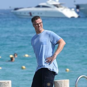 Ralf Schumacher et une amie à la sortie du Club 55 à Saint-Tropez, le 20 juillet 2015. © JACOVIDES-MOREAU / BESTIMAGE