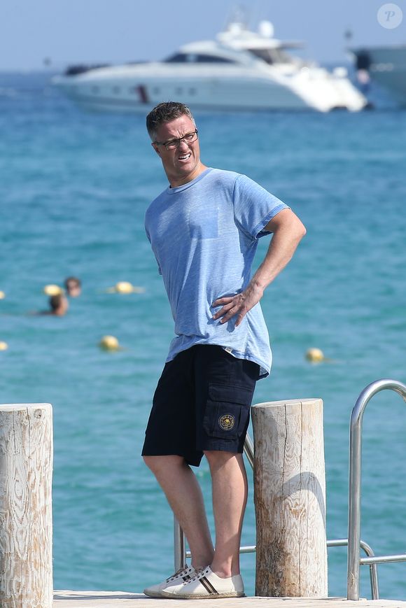 Ralf Schumacher et une amie à la sortie du Club 55 à Saint-Tropez, le 20 juillet 2015. © JACOVIDES-MOREAU / BESTIMAGE