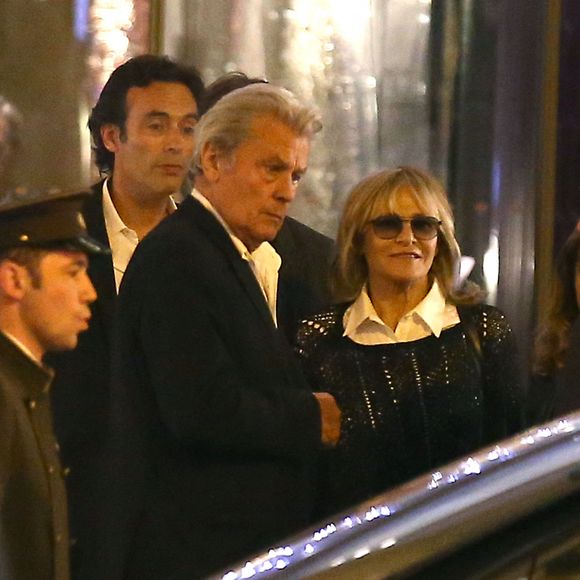 Exclusif - Anthony Delon, ses parents Alain et Nathalie Delon - Le clan Delon réuni à l'occasion des 50 ans de Anthony Delon au Mandarin Hotel, à Paris. ©Bestimage