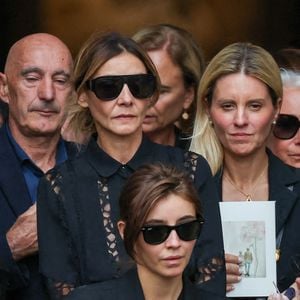 Clotilde Courau et sa fille Vittoria de Savoie, Péri Cochin, guest Sortie des obsèques de Mathilde Favier en l'église Saint-Sulpice à Paris le 31 aout 2026. © Dominique Jacovides-Cyril Moreau/Bestimage