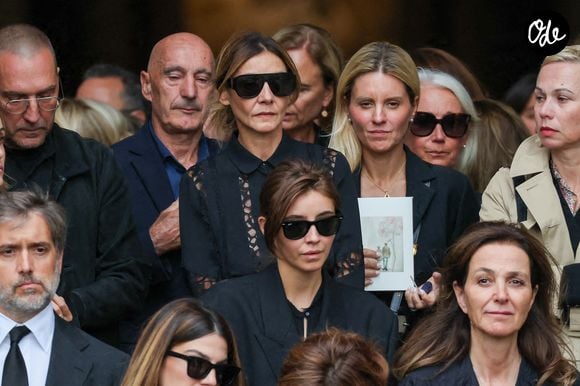 Clotilde Courau et sa fille Vittoria de Savoie, Péri Cochin, guest Sortie des obsèques de Mathilde Favier en l'église Saint-Sulpice à Paris le 31 aout 2026. © Dominique Jacovides-Cyril Moreau/Bestimage