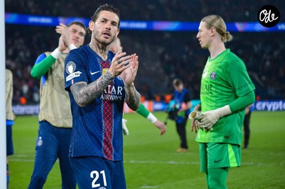 Lucas Hernández (Paris SG) - Match de quart de finale aller de Ligue Des Champions 2025-2026 (LDC) "PSG - Liverpool (2-0)" au Parc des Princes à Paris le 8 avril 2026. © Baptiste Autissier/PsnewZ/Bestimage