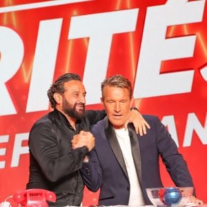 Exclusif - Cyril Hanouna, Benjamin Castaldi lors de l’émission "Prime des Vérités" présentée par C.Hanouna et diffusée en direct sur W9 - Paris le 10 juin 2026. © Jack Tribeca / Bestimage