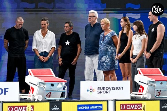 Florent Manaudou de France célèbre sa retraite de la natation lors des Championnats d'Europe de natation au Centre Aquatique Olympique de Paris (France), le 15 août 2026. (Crédit image : © Andrea Staccioli/Insidefoto via ZUMA Press)