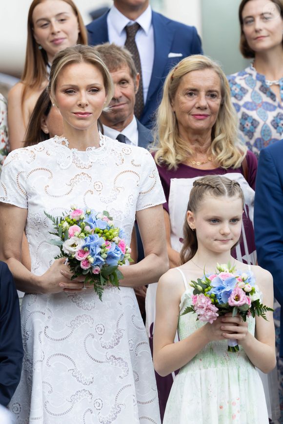 La princesse Charlène de Monaco avec ses enfants le prince Jacques de Monaco, marquis des Baux et la princesse Gabriella de Monaco, comtesse de Carladès au 'Pique-nique des Monégasques’, Monaco.6 septembre 2025 © Olivier Huitel/Pool Monaco/Bestimage
