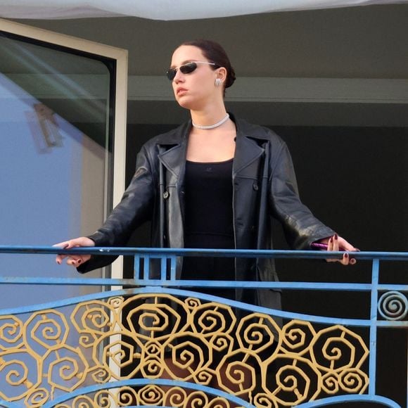 Cannes, FRANCE  -  French actress Adele Exarchopoulos looks out from the balcony of the Hotel Martinez during the Cannes Film Festival



Pictured: Adele Exarchopoulos