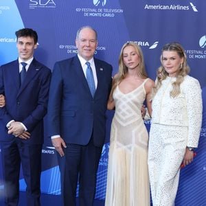 SAS Le prince Albert de Monaco et Ester Exposito - Séance photo lors de la cérémonie d'ouverture de la 65e édition du Festival TV de Monte-Carlo, le 12 juin 2026
 © Denis Guignebourg / Bestimage