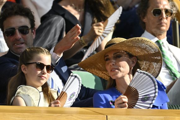 La princesse Charlotte de Galles, Catherine (Kate) Middleton, princesse de Galles - Personnalités à la finale homme du tournoi de tennis de Wimbledon le 13 juillet 2025.

© Chryslène Caillaud / PsnewZ / Bestimage