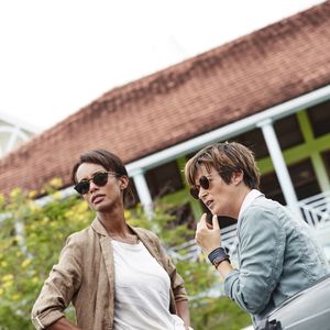 Exclusif - Sonia Rolland et Béatrice De la Boulaye sur le tournage de la série "Tropiques criminels" en Martinique diffusée le 22 novembre sur France 2. Le 8 mai 2019 © Sylvie Castioni / Bestimage