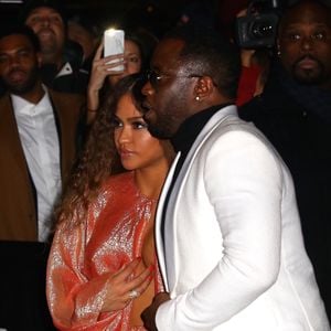 Cassie et son compagnon Sean Combs (Sean John, Puff Daddy, Puffy, Diddy, P. Diddy, Brother Love) arrivent à l'after party du 1OAK après la 60ème cérémonie des Grammy Awards au Madison Square Garden à New York le 28 janvier 2018. Backgrid USA / Bestimage