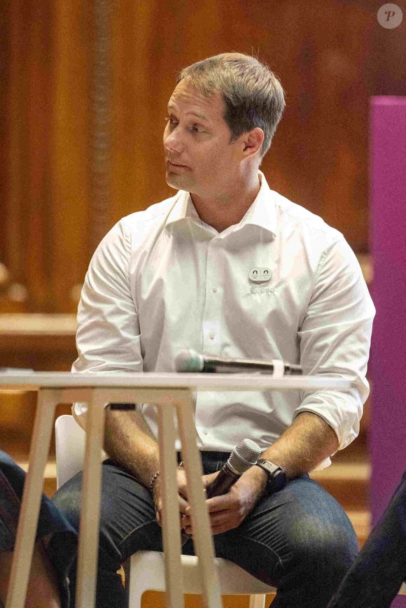 Thomas Pesquet - Dévoilement du parcours du relais de la flamme des Jeux Olympiques de Paris 2024 dans la grand amphitheatre de la Sorbonne à Paris le 23 juin 2023.