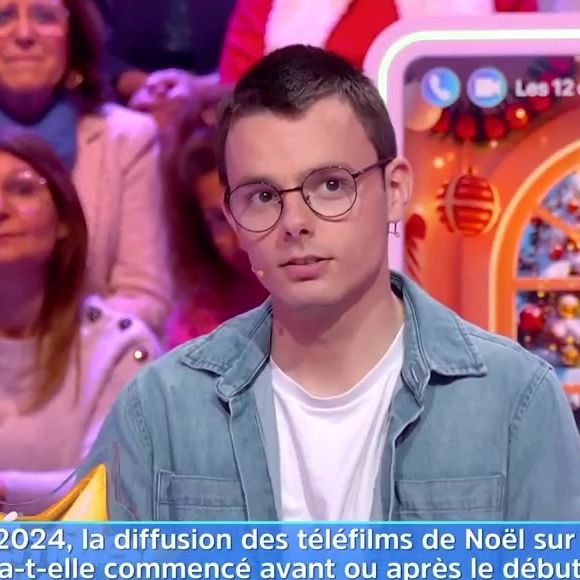 Emilien dans "Les 12 Coups de midi", le 18 décembre 2024, sur TF1