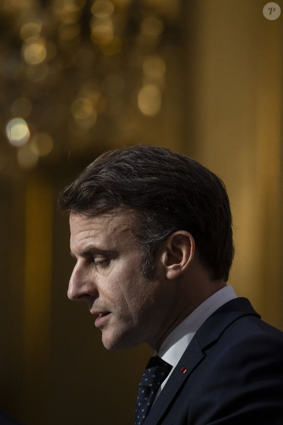Le président de la République française Emmanuel Macron reçoit le Chancelier allemand Olaf Scholz pour une réunion de travail au palais de l'Elysée à Paris, le 22 janvier 2025. 
© Eliot Blondet / Pool / Bestimage