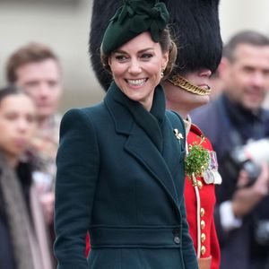 Catherine (Kate) Middleton, princesse de Galles, assiste au défilé de la Saint-Patrick de la garde irlandaise à la caserne Wellington, à Londres.