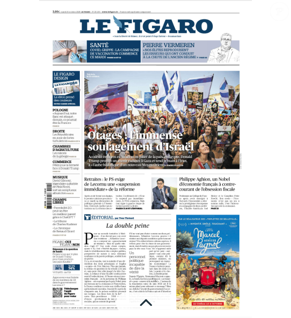 Couverture du Figaro du 14 octobre 2025. © Le Figaro