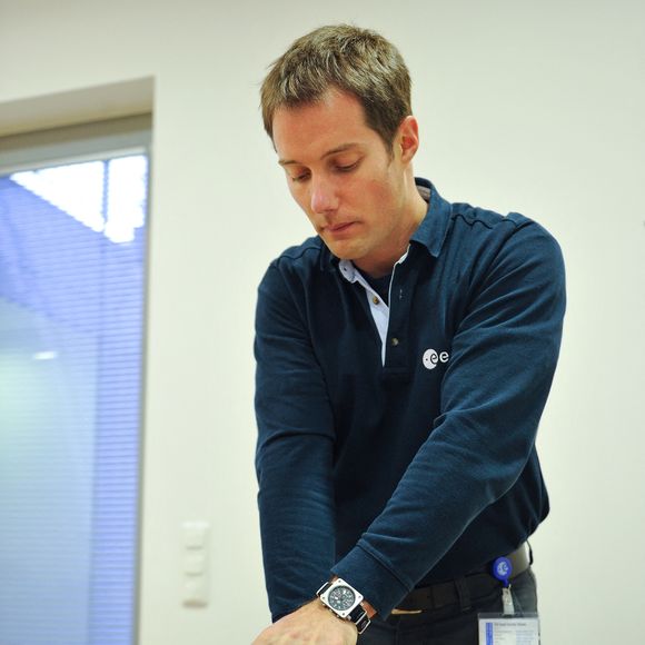 Photo d'archive datant de janvier 2010 de l'astronaute français Thomas Pesquet, lors d'un entraînement. Il partira dans l'espace pour une mission en 2016. Photo par ESA via Balkis Press/ABACAPRESS.COM