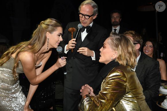 Exclusif - Helena Gatsby, Simon de Pury et Sharon Stone - Dîner de charité "Knights of Charity" au Château de la Croix des Gardes à Cannes le 20 mai 2026. © Bruno Bebert / Bestimage