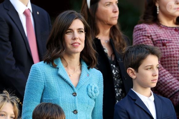 Charlotte Casiraghi, Raphaël Elmaleh dans la cour du palais princier le jour de la fête nationale de Monaco le 19 novembre 2024.

© Jean-Charles Vinaj / Pool Monaco / Bestimage