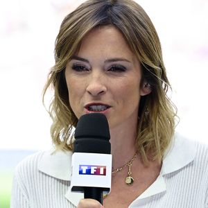 Isabelle Ithurburu ( journaliste ) - Rugby - Le XV de France affrontait l’Australie (41-17) au Stade de France, pour sa dernière rencontre de préparation avant le match d’ouverture du Mondial contre la Nouvelle-Zélande le 27 aout 2023.