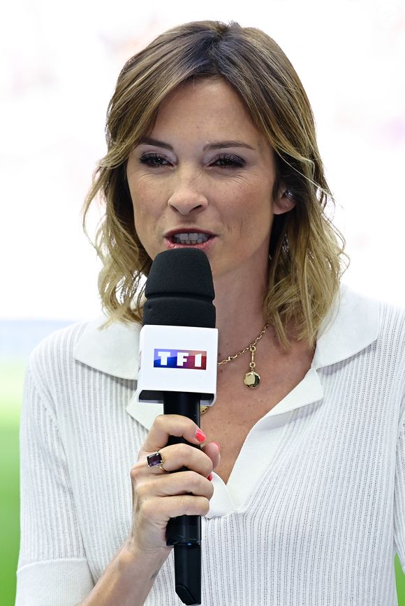 Isabelle Ithurburu ( journaliste ) - Rugby - Le XV de France affrontait l’Australie (41-17) au Stade de France, pour sa dernière rencontre de préparation avant le match d’ouverture du Mondial contre la Nouvelle-Zélande le 27 aout 2023.