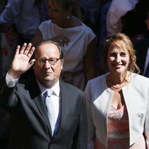 Ségolène Royal et François Hollande - Mariage de Thomas Hollande et de la journaliste Emilie Broussouloux l'église de Meyssac en Corrèze, près de Brive, ville d'Emiie. Le 8 Septembre 2018.
© Patrick Bernard-Guillaume Collet / Bestimage