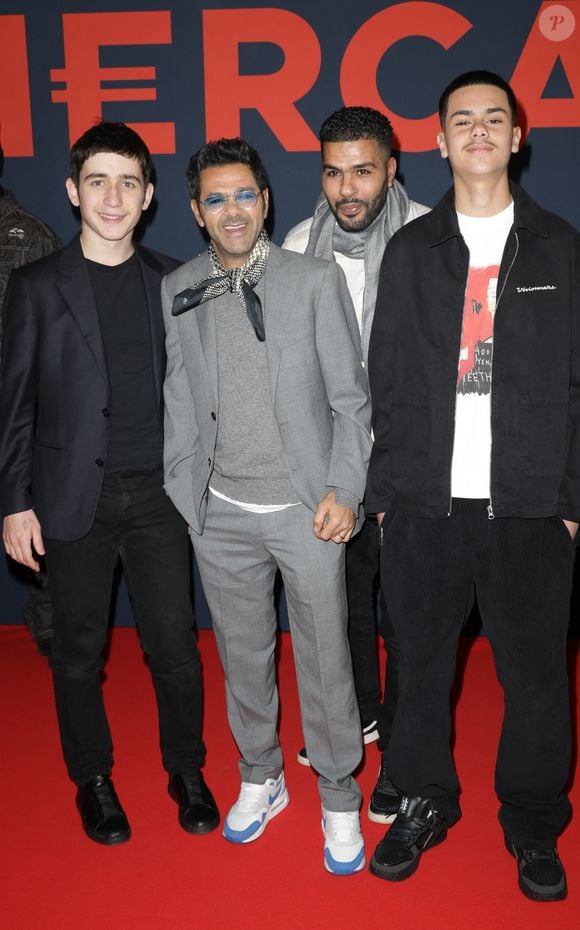 Milo Machado-Graner, Jamel Debbouze, Rashid Debbouze et Léon Debbouze - Première du film "Mercato" au cinéma "Le Grand Rex" à Paris, le 17 février 2025.
© Guirec Coadic/Bestimage