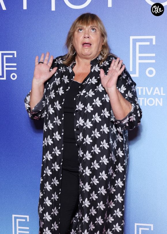 Michèle Bernier au photocall de la projection de "Parfum du Bonheur" lors du 27ème Festival de la Fiction de la Rochelle, lFrance, le 19 septembre 2025. © Denis Guignebourg/Bestimage