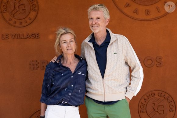 Denis Brogniart et sa femme Hortense Brogniart au village lors des Internationaux de France de Tennis de Roland Garros 2026. Paris, le 1er juin 2026. © Jacovides / Moreau / Bestimage