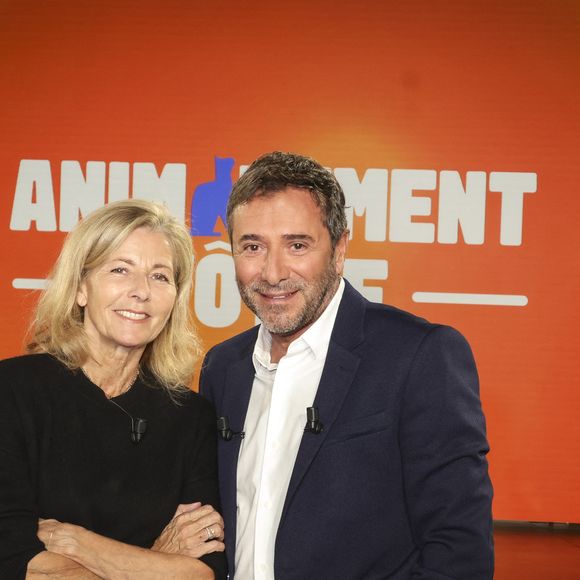 Exclusif - Claire Chazal, sur plateau de la nouvelle émission "Animalement Vôtre" présentée par Bernard Montiel et diffusée le 7 décembre sur France 3, à Paris, France, le 7 octobre 2025. © Jack Tribeca/Bestimage