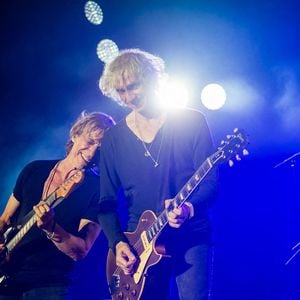 Jean-Louis Aubert, Richard Kolinka et Louis Bertignac, du groupe Les Insus, se produisent en concert au Paleo Festival de Nyon, en Suisse, le 22 juillet 2016. Photo : Loona/ABACAPRESS.COM