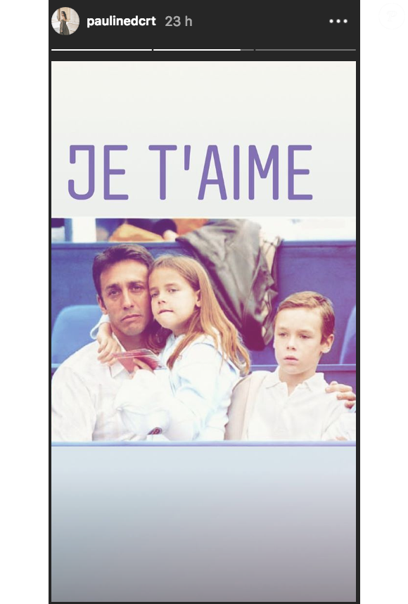 Image de la story Instagram de Pauline Ducruet pour l'anniversaire de son père Daniel Ducruet, le 27 novembre 2018. Avec Louis lors du tournoi de tennis de Mone-Carlo en 2003.