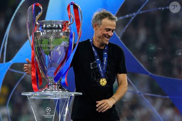 Luis Enrique Martinez fête la victoire du PSG en finale de la Ligue des champions à la Munich Football Arena le 31 mai 2025. Photo : Inside/Psnewz/Bestimage