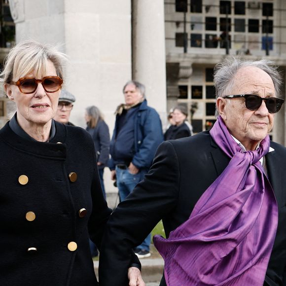 Chantal Ladesou et son mari Michel Ansault - Obsèques d'Isabelle Mergault à la Coupole du Père-Lachaise à Paris le 30 mars 2026. © Cyril Moreau - Dominique Jacovides / Bestimage
