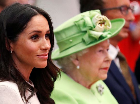 Meghan Markle, duchesse de Sussex, effectue son premier déplacement officiel avec la reine Elisabeth II d'Angleterre, lors de leur visite à Chester. Le 14 juin 2018
 ©Agence/ Bestimage
