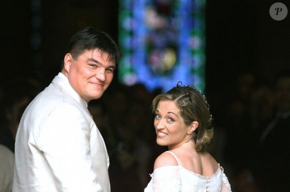 David Douillet et Valérie lors de leur mariage à Meulan le 18 avril 2001
